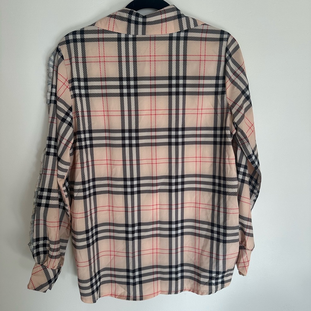 Boutique Lightweight Sheer Material Plaid Flannel Size Small EUC‎ - Picture 7 of 7